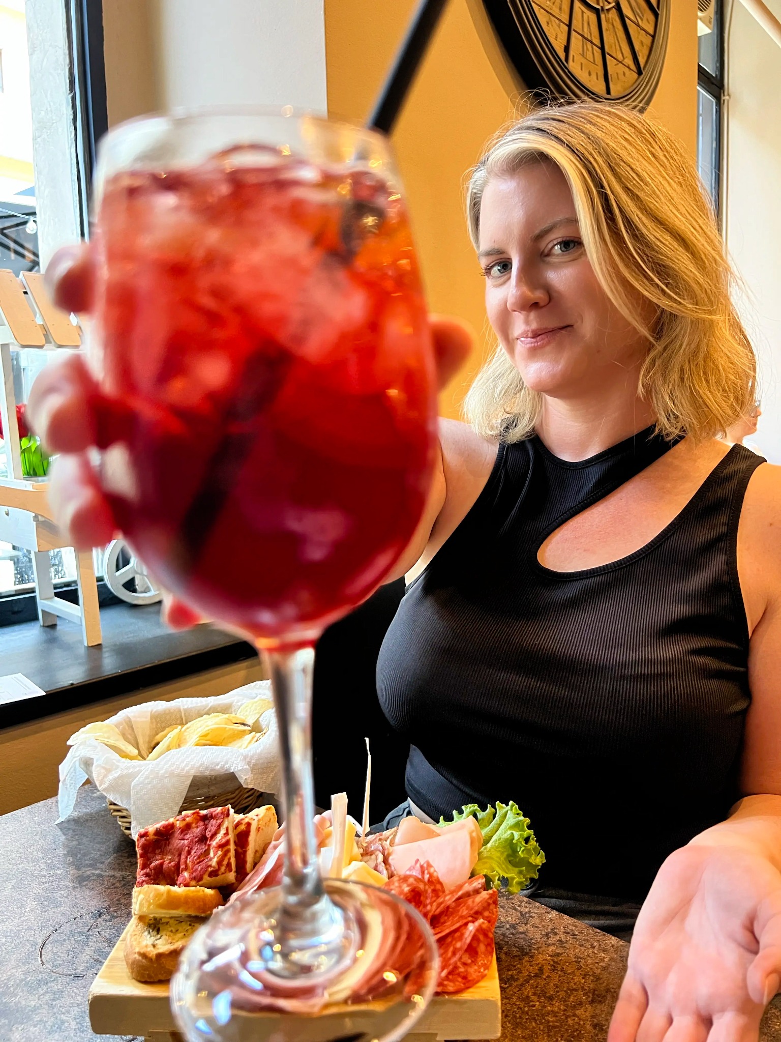 Molly enjoying aperitivo